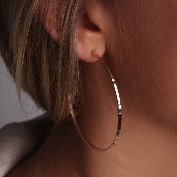 14K Rose Gold Filled Hoop Earrings (160XL.r)