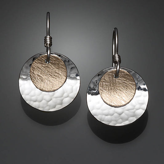 Sterling Silver and 14k Bi-Metal Earrings (150.bs)
