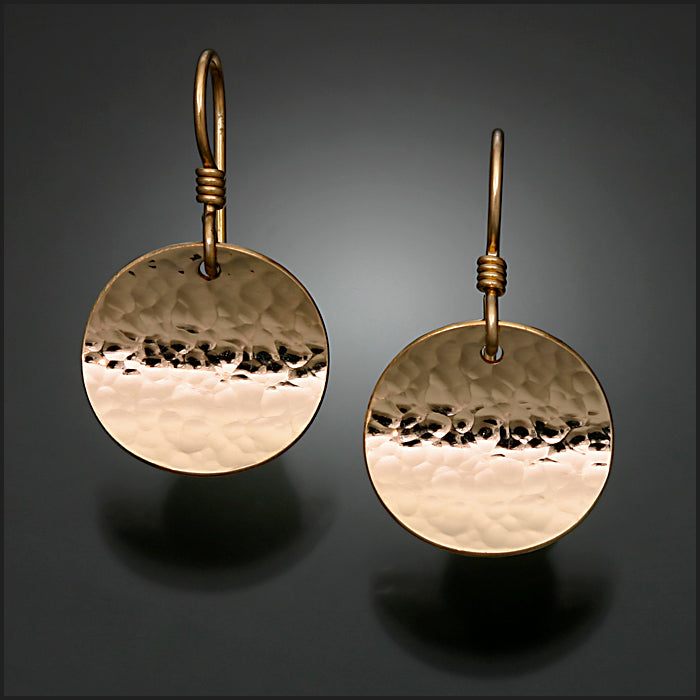 14K Gold Filled Hammered Earrings (150H.y)