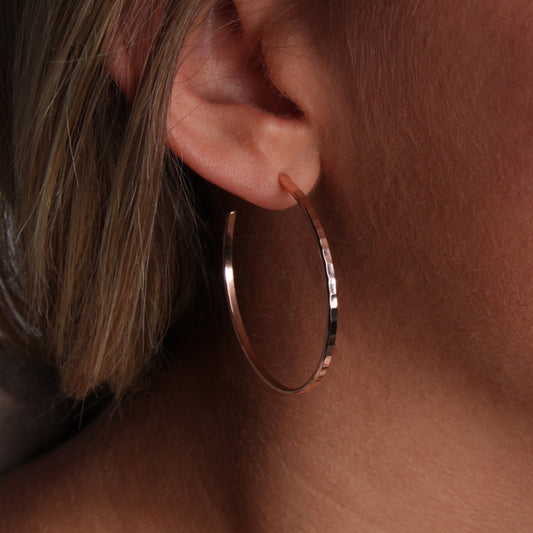 14K Rose Gold Filled Hoop Earrings (160L.r)
