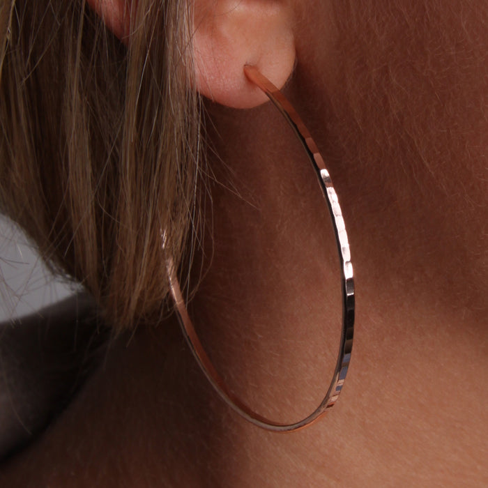 14K Rose Gold Filled Hoop Earrings (160XL.r)