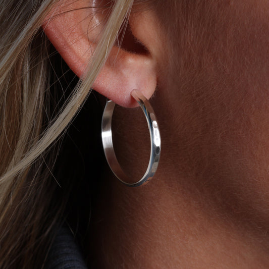 Sterling Silver Hoop Earrings (161M.s)