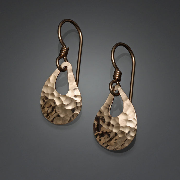 14K Gold Filled Hammered Earrings (180.y)