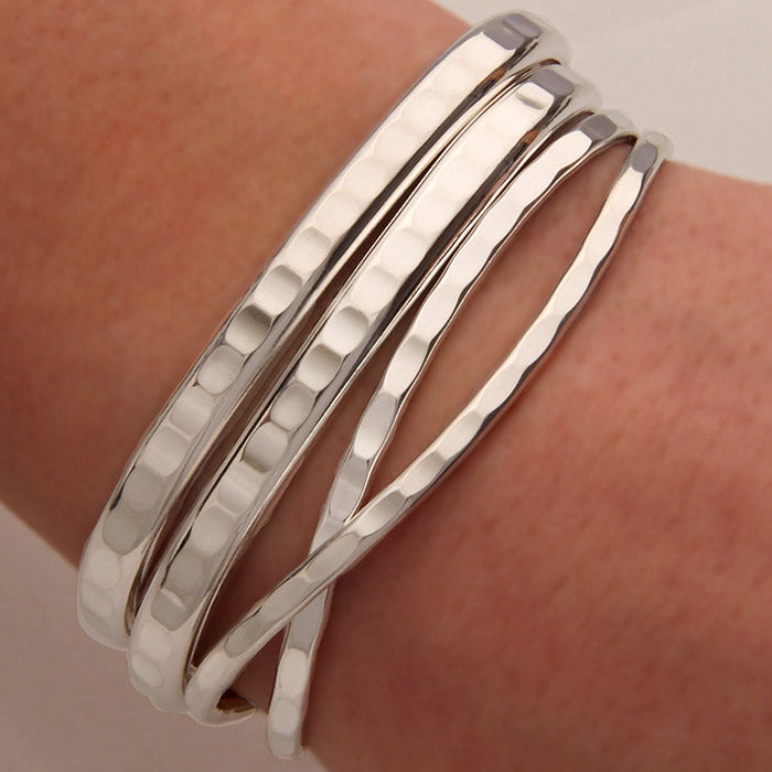 Hammered Cuff Bracelets, Sterling Silver (351.352.s.4)