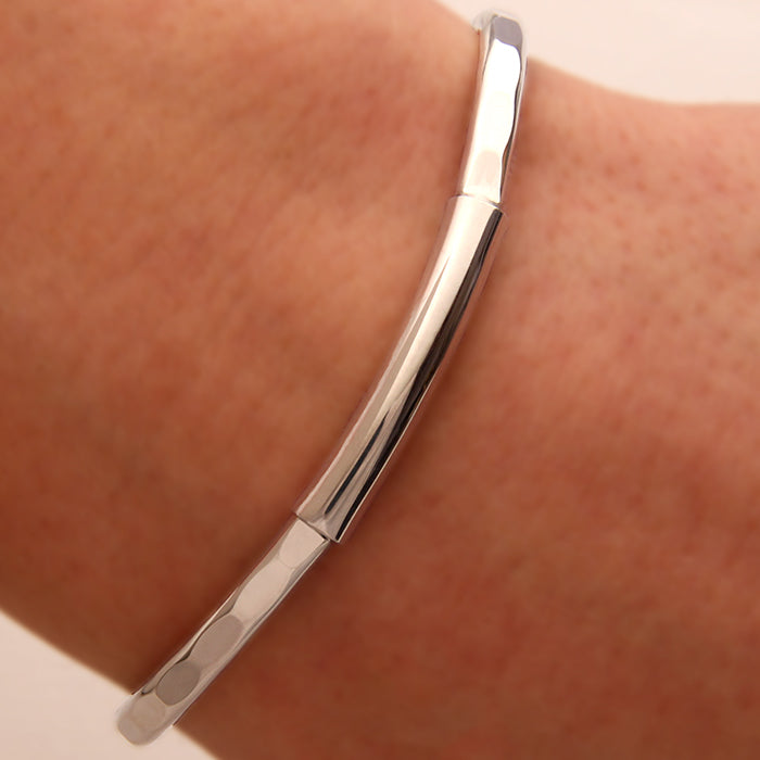 Hammered Cuff Bracelet, Sterling Silver (351H.ss)