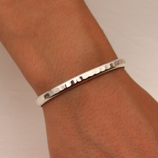 Sterling Silver Thick Hammered Cuff Bracelet (352.s)