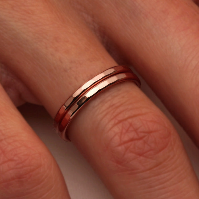Rot Gold Ring Hammered Gold Ring, 14K Rose Gold Filled (551.rgf) – smallcombestudio