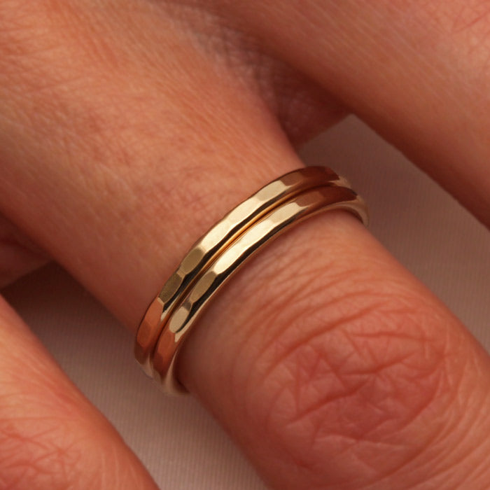 Hammered Gold Ring, 14K Yellow Gold Filled (551.ygf)