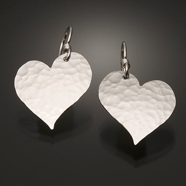 Sterling Silver Hammered Heart Earrings (151.s)