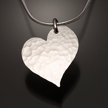 Sterling Silver Hammered Heart Pendant (451.s)